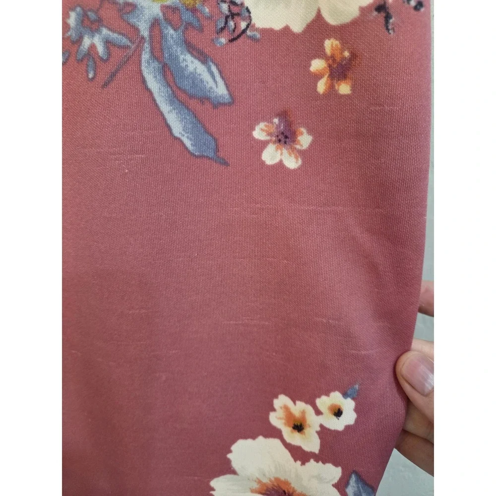 Haute Monde Mauve Floral‎ Trumpet Mermaid Midi Skirt Large HMS40072-U106